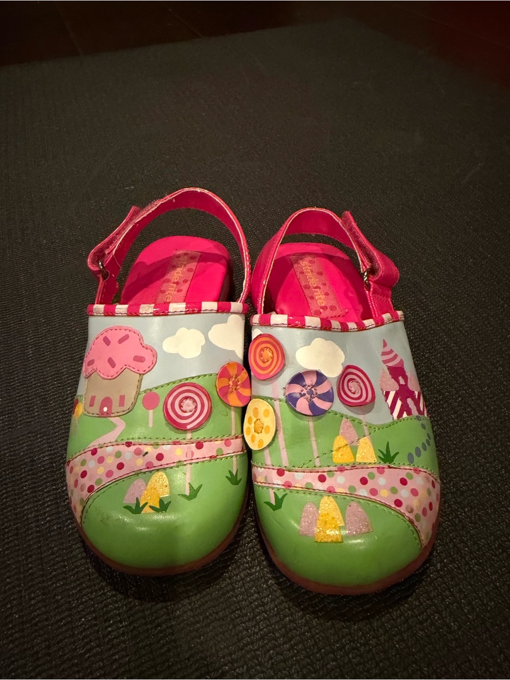 Carter's Pink and Green Candy Print Hook-and-Loop Slip-Ons